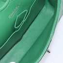 CHANEL Chain Matelasse25 Shoulder Bag Caviar Skin Green Silver CC Auth 210172SAM-10