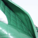 CHANEL Chain Matelasse25 Shoulder Bag Caviar Skin Green Silver CC Auth 210172SAM-31