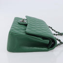 CHANEL Chain Matelasse25 Shoulder Bag Caviar Skin Green Silver CC Auth 210172SAM-3
