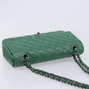 CHANEL Chain Matelasse25 Shoulder Bag Caviar Skin Green Silver CC Auth 210172SAM-6