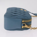 Miu Miu Matelasse Chain Shoulder Bag Leather Gold Light Blue Auth 210176SAM-4