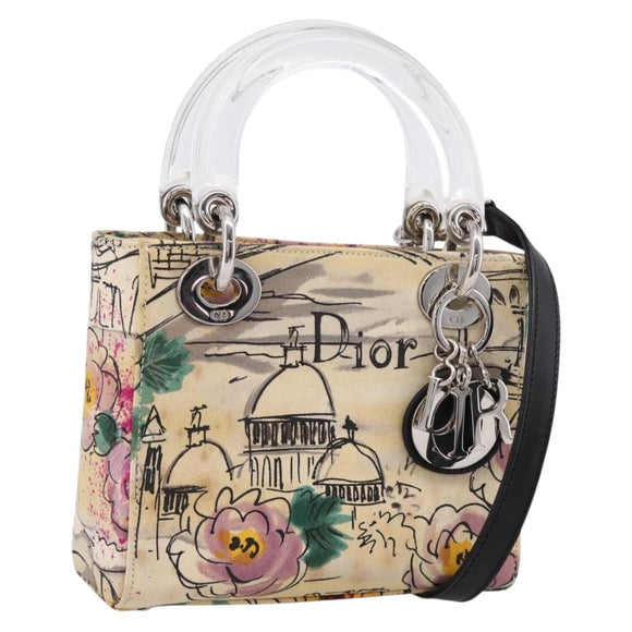Christian Dior Lady Dior Bag Canvas 2way Osaka2005 19/50 Beige Auth 210177V