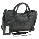 Balenciaga The City Hand Bag Leather 2way Green 115748 Auth 210178V-1