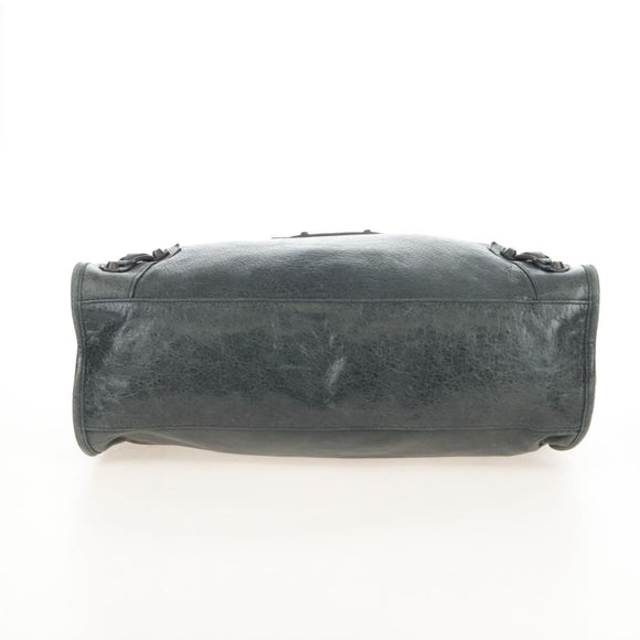 Balenciaga The City Hand Bag Leather 2way Green 115748 Auth 210178V