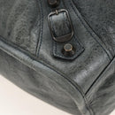 Balenciaga The City Hand Bag Leather 2way Green 115748 Auth 210178V-17