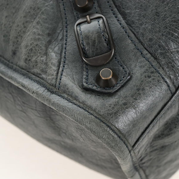 Balenciaga The City Hand Bag Leather 2way Green 115748 Auth 210178V