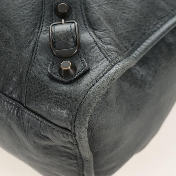 Balenciaga The City Hand Bag Leather 2way Green 115748 Auth 210178V