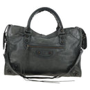 Balenciaga The City Hand Bag Leather 2way Green 115748 Auth 210178V-2
