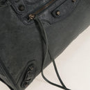 Balenciaga The City Hand Bag Leather 2way Green 115748 Auth 210178V-23