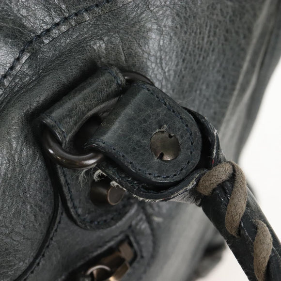Balenciaga The City Hand Bag Leather 2way Green 115748 Auth 210178V