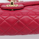 CHANEL Matelasse25 Chain Shoulder Bag Lamb Skin Pink Gold CC Auth 210180M-12