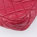 CHANEL Matelasse25 Chain Shoulder Bag Lamb Skin Pink Gold CC Auth 210180M-16
