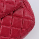 CHANEL Matelasse25 Chain Shoulder Bag Lamb Skin Pink Gold CC Auth 210180M-18