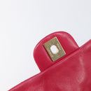 CHANEL Matelasse25 Chain Shoulder Bag Lamb Skin Pink Gold CC Auth 210180M-22