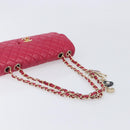 CHANEL Matelasse25 Chain Shoulder Bag Lamb Skin Pink Gold CC Auth 210180M-7