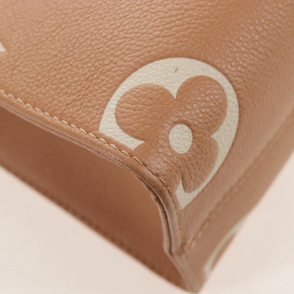 LOUIS VUITTON Empreinte Giant On The Go PM Bag Camel M12513 LV Auth 210181M