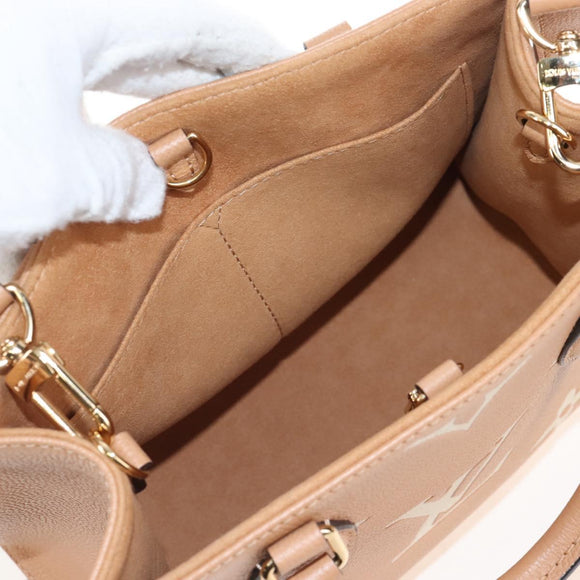 LOUIS VUITTON Empreinte Giant On The Go PM Bag Camel M12513 LV Auth 210181M