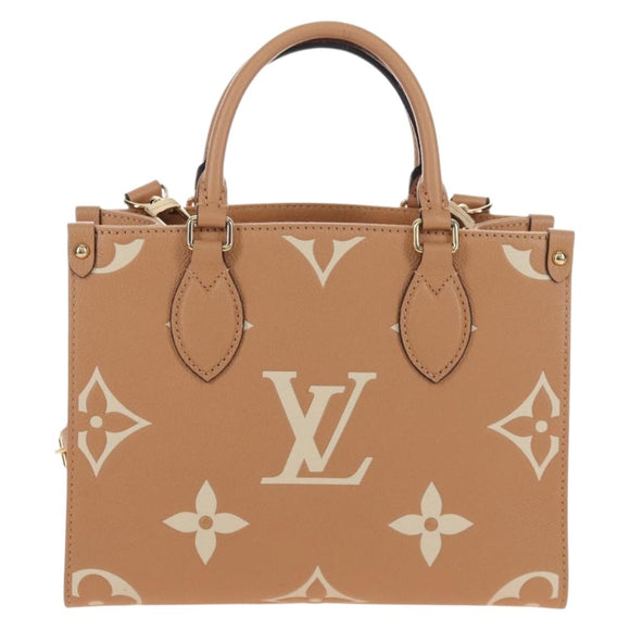 LOUIS VUITTON Empreinte Giant On The Go PM Bag Camel M12513 LV Auth 210181M