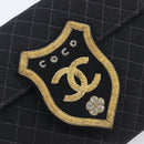 CHANEL Matelasse Chain Shoulder Bag Canvas Black Silver CC Auth 210182SAM-15
