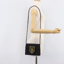 CHANEL Matelasse Chain Shoulder Bag Canvas Black Silver CC Auth 210182SAM-27