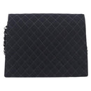 CHANEL Matelasse Chain Shoulder Bag Canvas Black Silver CC Auth 210182SAM-2