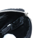 PRADA Triangle Chain Shoulder Pouch Satin Black Silver Auth 210184M-21