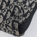 Christian Dior Trotter Canvas Oblique Shoulder Bag Navy Silver Auth 210185A-12