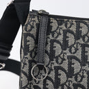 Christian Dior Trotter Canvas Oblique Shoulder Bag Navy Silver Auth 210185A-15