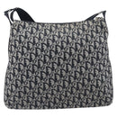 Christian Dior Trotter Canvas Oblique Shoulder Bag Navy Silver Auth 210185A-3