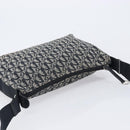 Christian Dior Trotter Canvas Oblique Shoulder Bag Navy Silver Auth 210185A-6