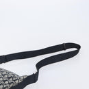 Christian Dior Trotter Canvas Oblique Shoulder Bag Navy Silver Auth 210185A-8