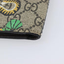 GUCCI GG Supreme Bengal Compact Wallet PVC Beige Auth 210186V-15
