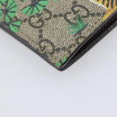 GUCCI GG Supreme Bengal Compact Wallet PVC Beige Auth 210186V-11