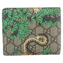 GUCCI GG Supreme Bengal Compact Wallet PVC Beige Auth 210186V-3