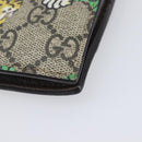 GUCCI GG Supreme Bengal Compact Wallet PVC Beige Auth 210186V-7