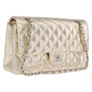 CHANEL Matelasse25 Chain Shoulder Bag Lamb Skin Mocha Gold CC Auth 210187SM-1