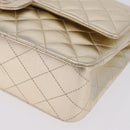CHANEL Matelasse25 Chain Shoulder Bag Lamb Skin Mocha Gold CC Auth 210187SM-12