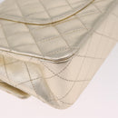 CHANEL Matelasse25 Chain Shoulder Bag Lamb Skin Mocha Gold CC Auth 210187SM-13