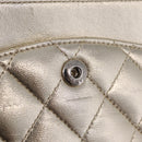 CHANEL Matelasse25 Chain Shoulder Bag Lamb Skin Mocha Gold CC Auth 210187SM-23