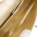 CHANEL Matelasse25 Chain Shoulder Bag Lamb Skin Mocha Gold CC Auth 210187SM-25