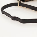FENDI Zucca Canvas Mia Chain Shoulder Bag 2way Black Brown 8BR614 Auth 210188V-11
