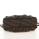FENDI Zucca Canvas Mia Chain Shoulder Bag 2way Black Brown 8BR614 Auth 210188V-14