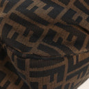 FENDI Zucca Canvas Mia Chain Shoulder Bag 2way Black Brown 8BR614 Auth 210188V-17