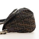 FENDI Zucca Canvas Mia Chain Shoulder Bag 2way Black Brown 8BR614 Auth 210188V-4