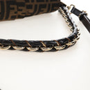 FENDI Zucca Canvas Mia Chain Shoulder Bag 2way Black Brown 8BR614 Auth 210188V-7
