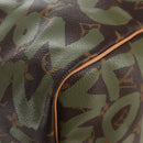 LOUIS VUITTON Monogram graffiti Keepall 50 Bag Khaki M92196 LV Auth 210193SAM-15
