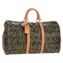 LOUIS VUITTON Monogram graffiti Keepall 50 Bag Khaki M92196 LV Auth 210193SAM-1
