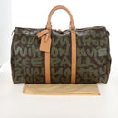 LOUIS VUITTON Monogram graffiti Keepall 50 Bag Khaki M92196 LV Auth 210193SAM-12