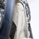 Christian Dior Trotter Canvas Saddle Shoulder Bag Navy Gold Auth 210196M-21