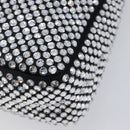PRADA Hand Pouch Satin Black Silver Auth 210197SAM-12